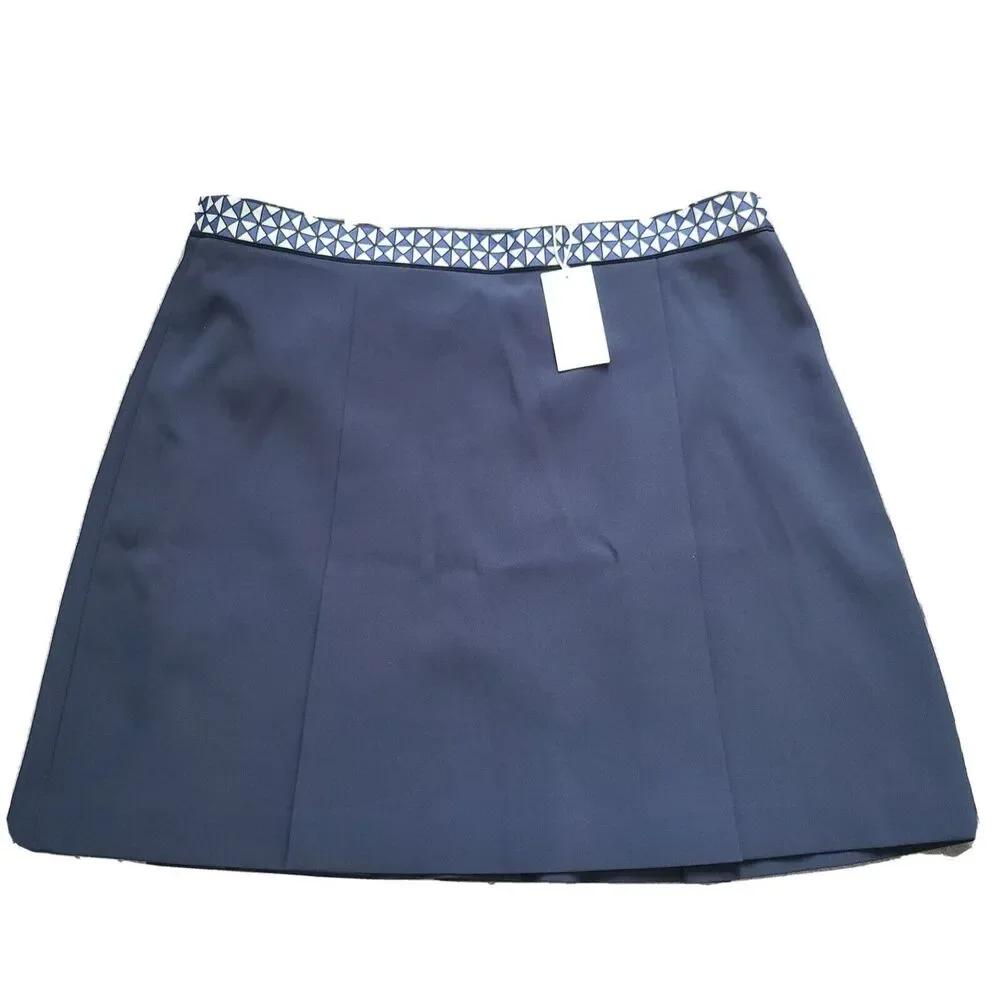 Tory Burch Sport Twill Skort Sz 14 Navy Blue Tennis Skirt Pleaded new